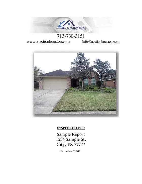 Cover of the Home inspection: smaller home sample report